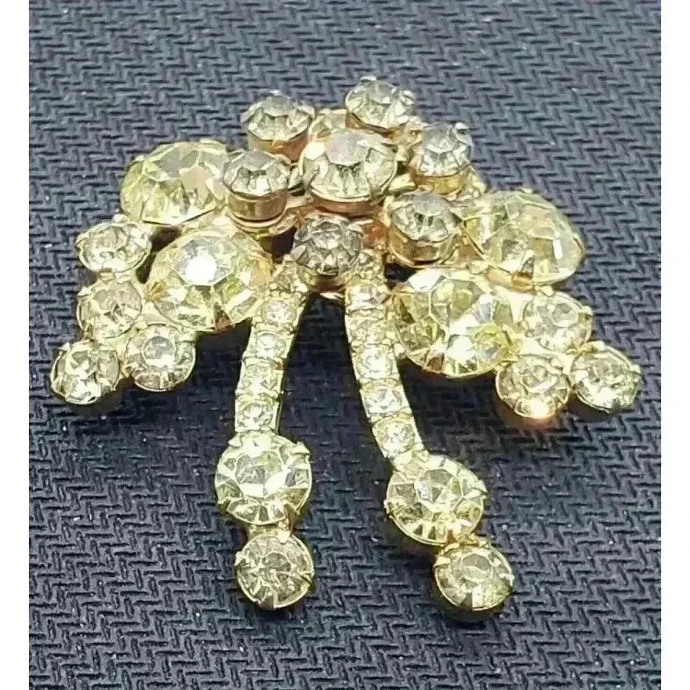 Vintage Juliana Brooch Yellow & Smokey topaz Rhinestone
